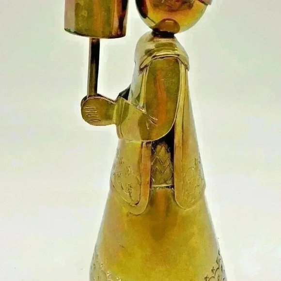 Bishop / Acolyte Stamped Brass Candle Holder Mexico 6.25” Unique Rare - Picture 3 of 5